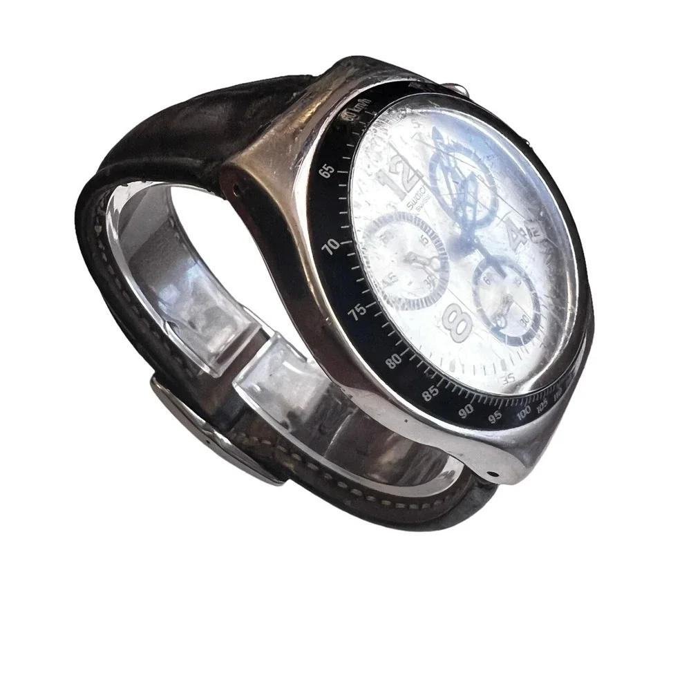 Vintage Men's Swatch Irony‎ Chronograph Watch 4 Jewels V8 Swiss Made Patented WR